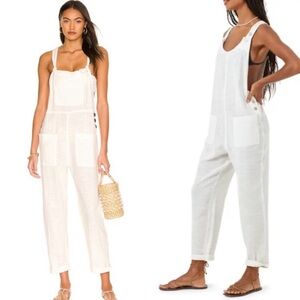 L*Space Cali Girl Jumpsuit Cream Sz Large Loungewear Casual Everyday
